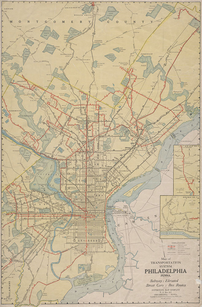 Map of Transportation System, Philadelphia, Penna., 1934-1935, Map