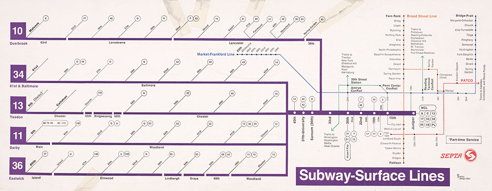 Subway-Surface Lines [Philadelphia, PA], 1978, Map