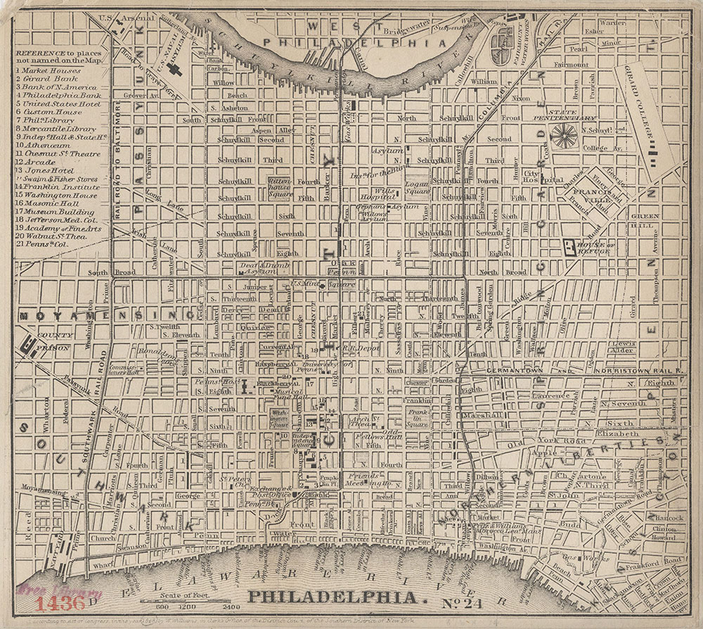 Philadelphia [Points of Interest], 1848, Map