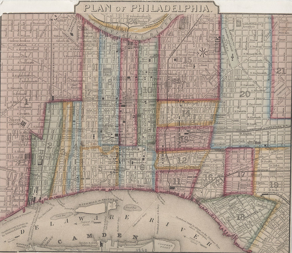 Plan of Philadelphia, 1860, Map
