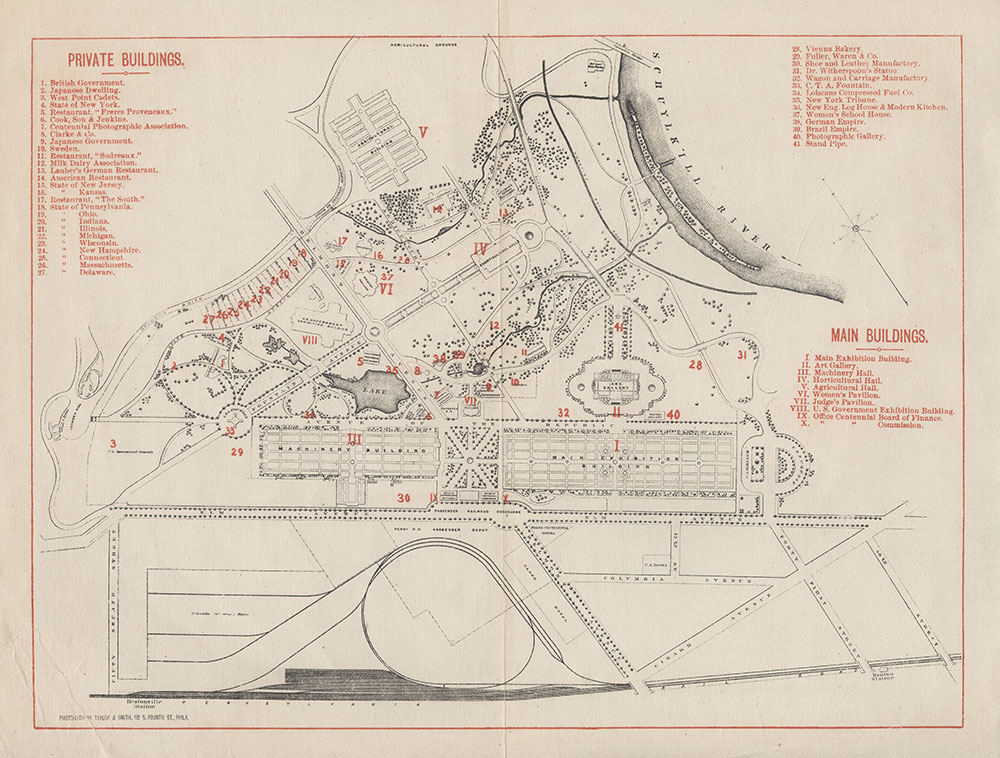 [Centennial Exhibition, Main Buildings and Private Buildings], [1876], Map