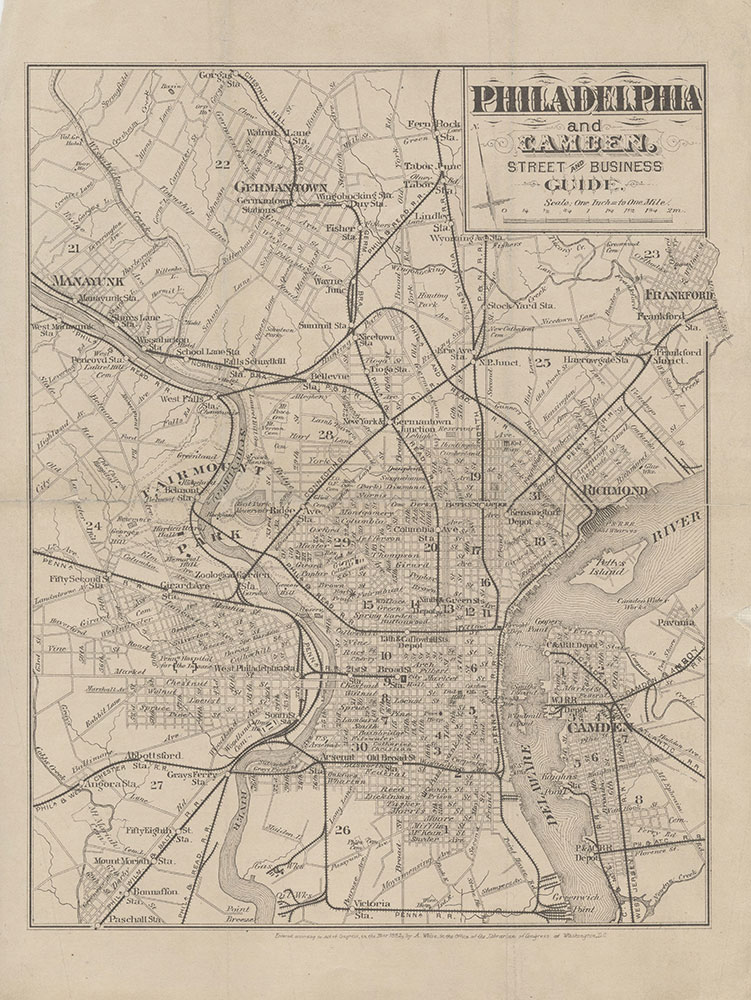 Philadelphia and Camden Street and Business Guide, 1882, Map