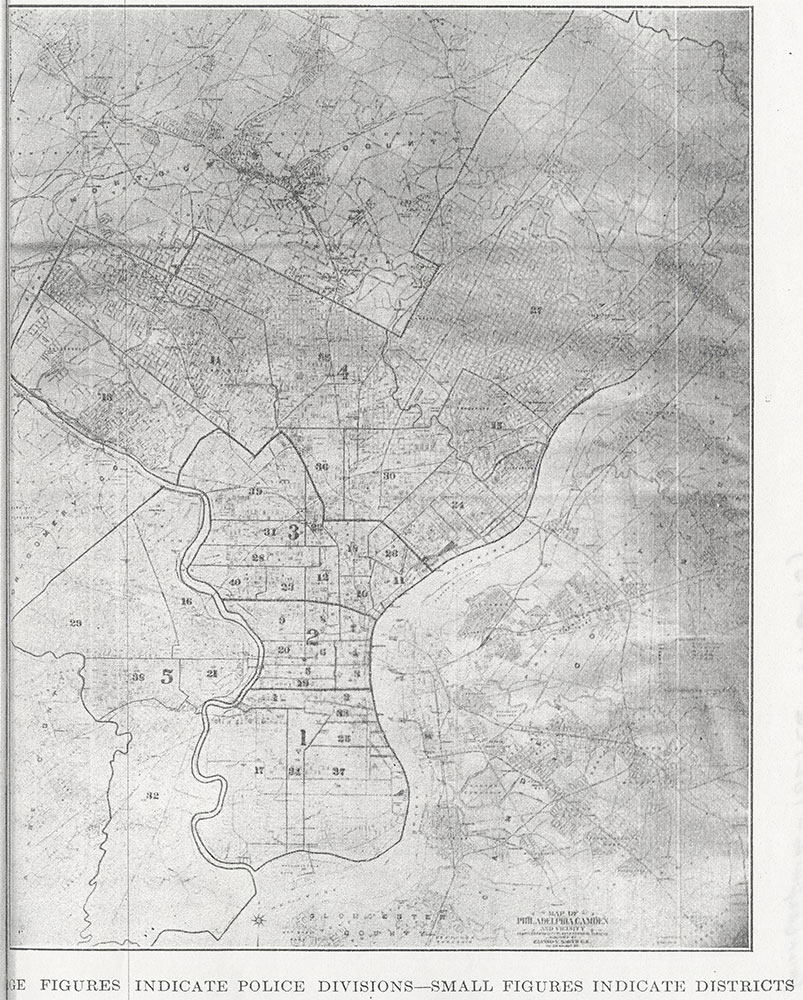 Map of Philadelphia, Camden and Vicinity [Police Divisions & Districts], [1913], Map