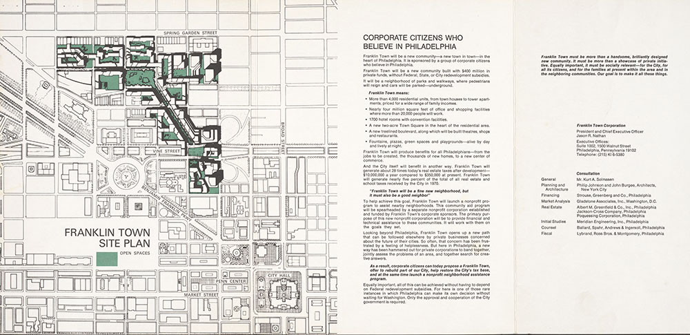 Franklin Town: Site Plan [Philadelphia], 1973, Map