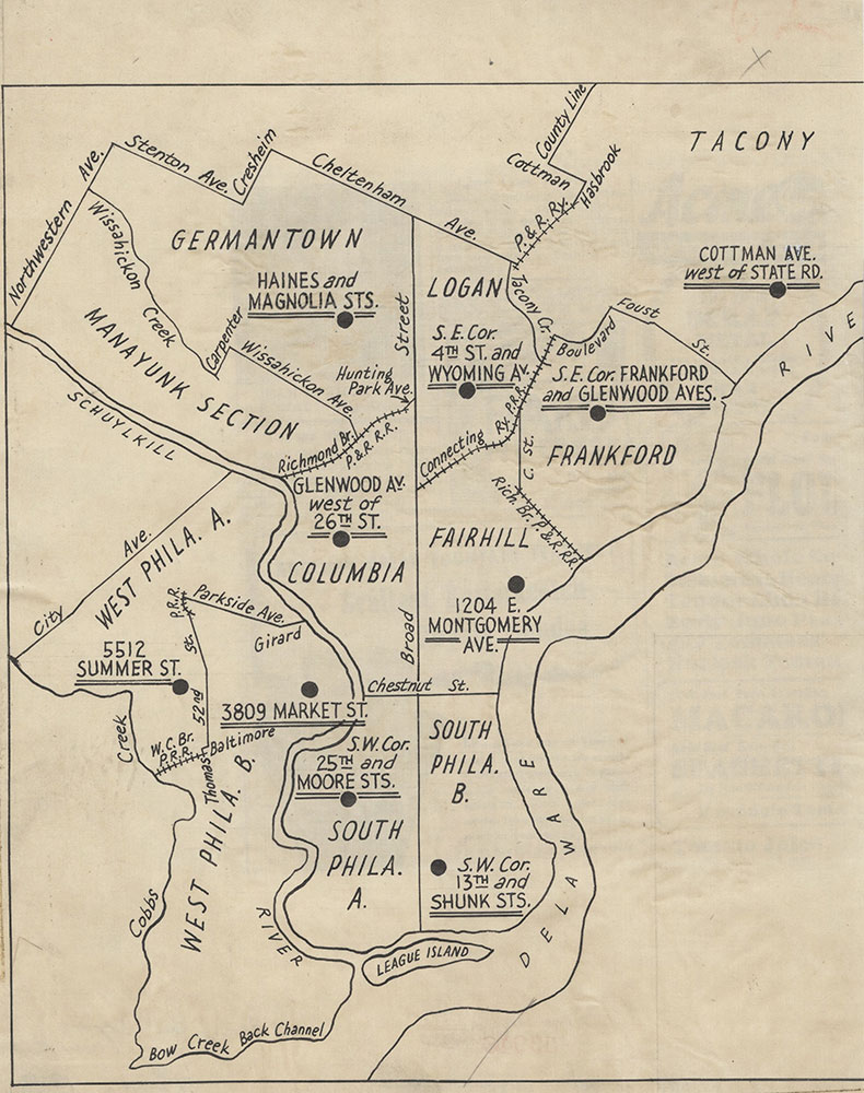 Scrap Collection Depots [Philadelphia], 1942, Map