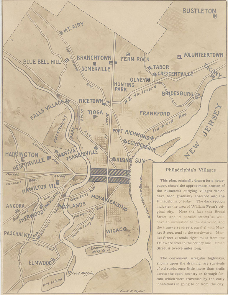 Philadelphia's Villages, c.1920, Map