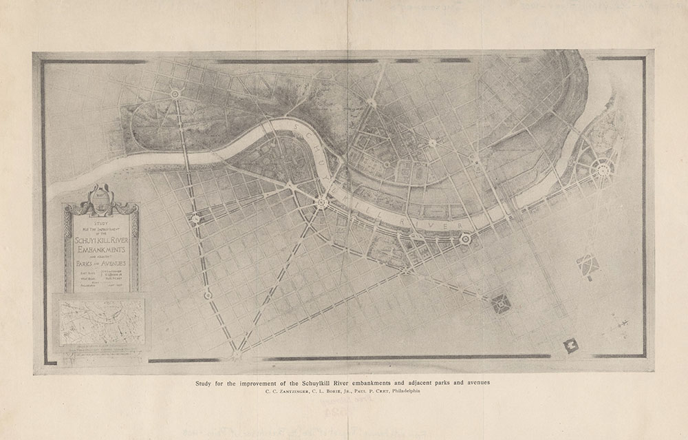 Study For the Improvement of the Schuylkill River Embankments and Adjacent Parks and Avenues, 1905, Map