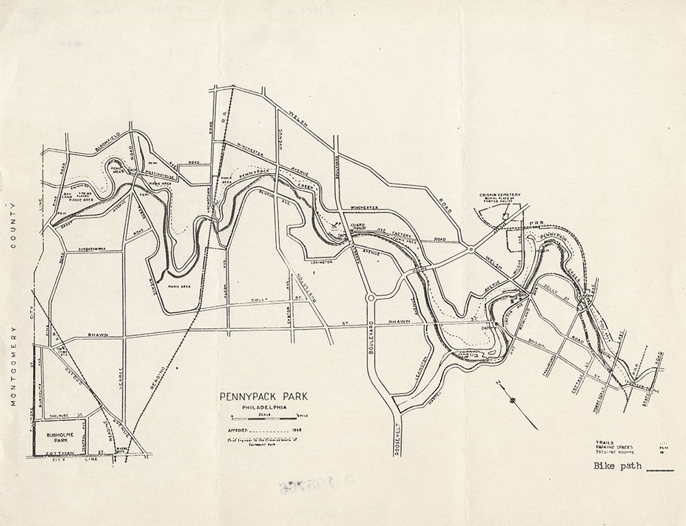 Pennypack Park, 1946, Map