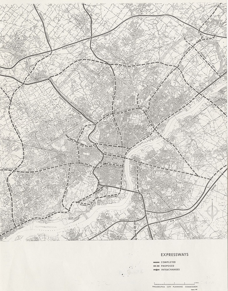 [Philadelphia Existing & Proposed Expressways], 1966, Map