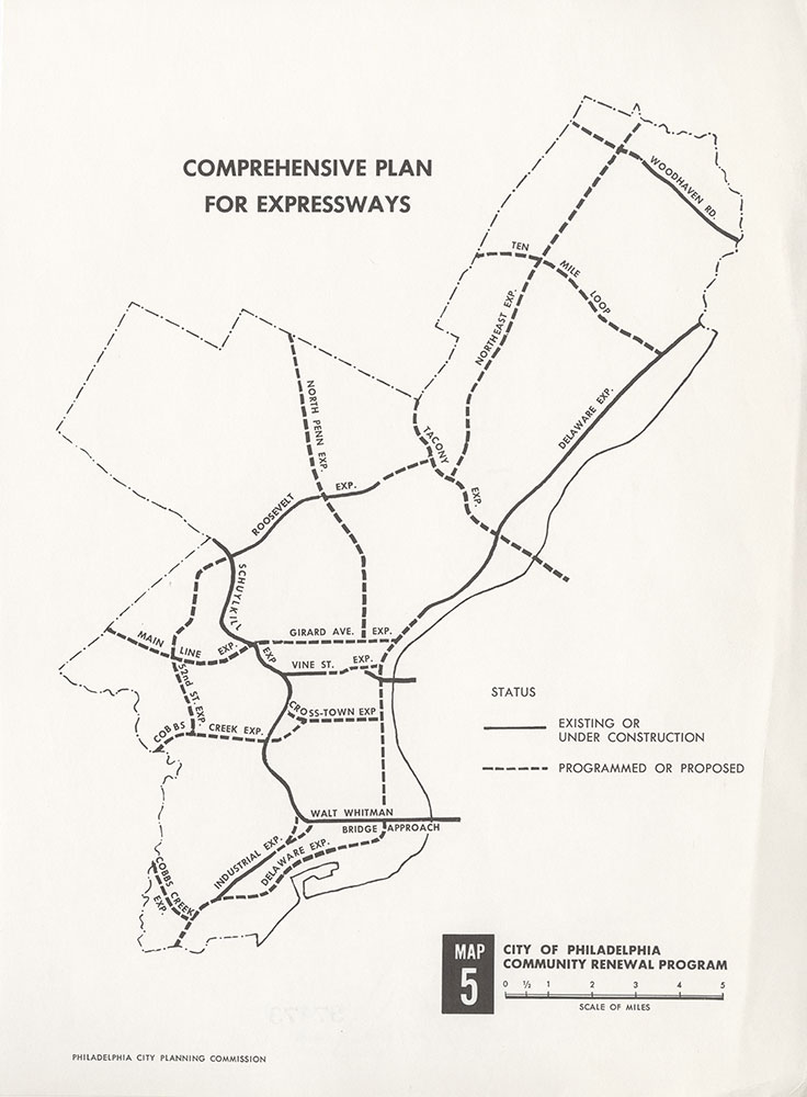 Comprehensive Plan For [Existing & Proposed] Expressways, c.1967, Map