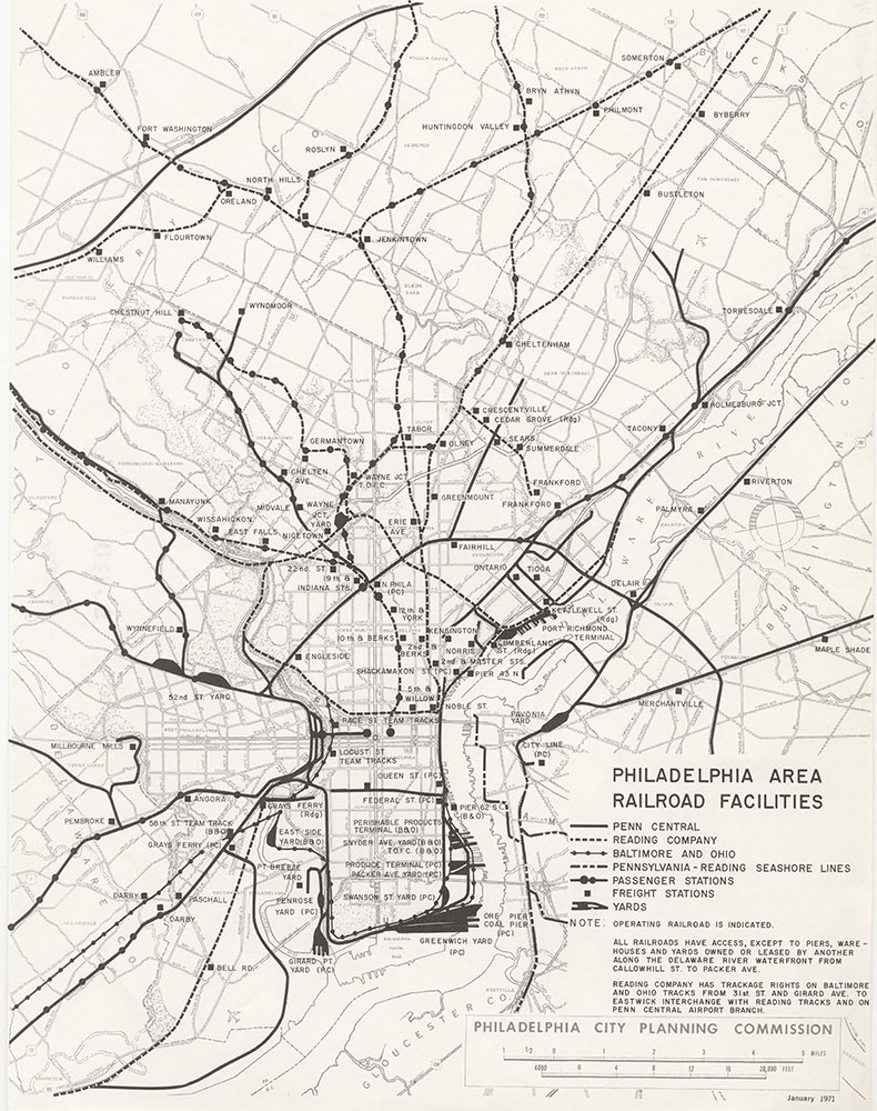 Philadelphia Area Railroad Facilities, 1971, Map