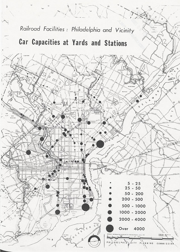 Railroad Facilities: Philadelphia & Vicinity-Car Capacities at Yards and Stations, January 1958, Map