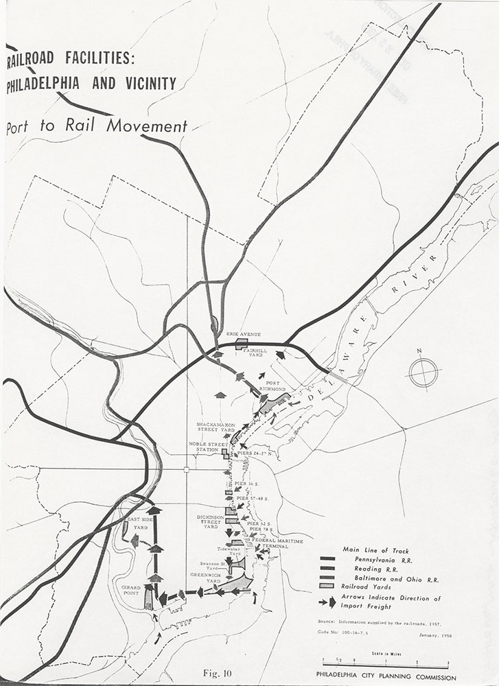Railroad Facilities: Philadelphia & Vicinity-Port to Rail Movement, January 1958, Map