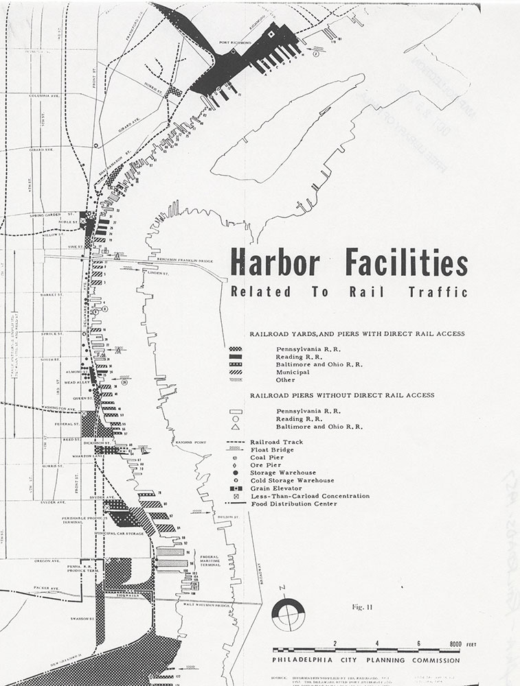 Railroad Facilities: Philadelphia & Vicinity-Harbor Facilities Related to Rail Traffic, 1957-1958, Map