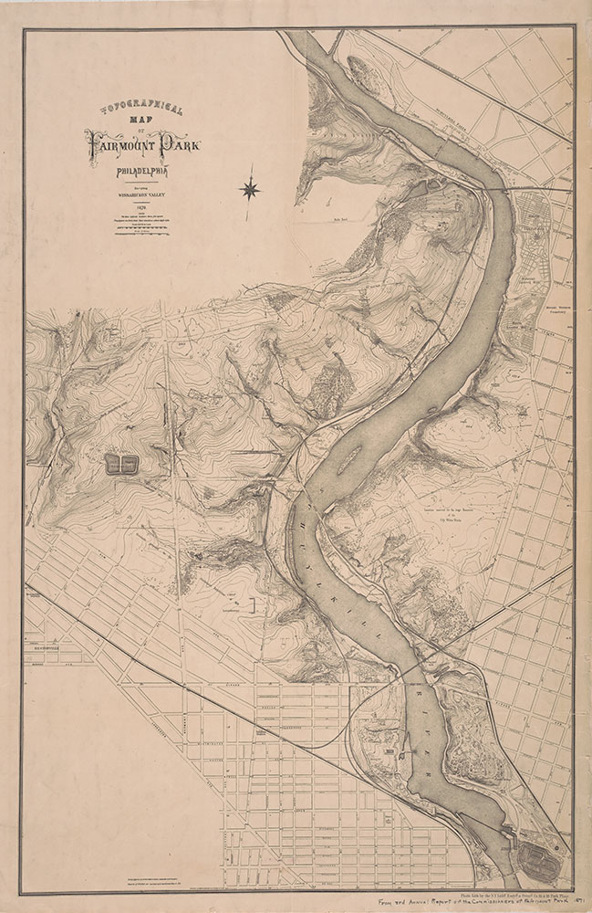 Topographical Map of Fairmount Park, Philadelphia: Excepting Wissahickon Valley, 1870, Map