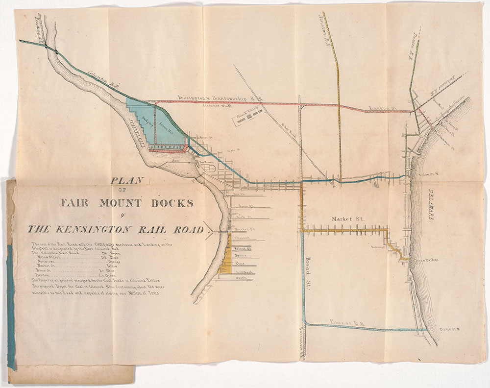 Plan of Fair Mount Docks of the Kensington Rail Road, 1837, Map