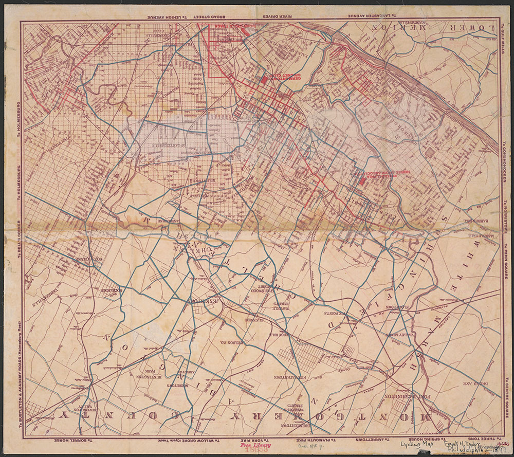 L.A.W. Local Cycling Map, 1897, Map [verso]