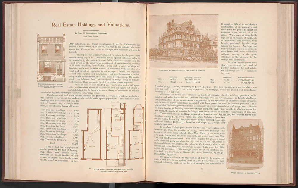 Model House illustration and floorplan, 1900, book