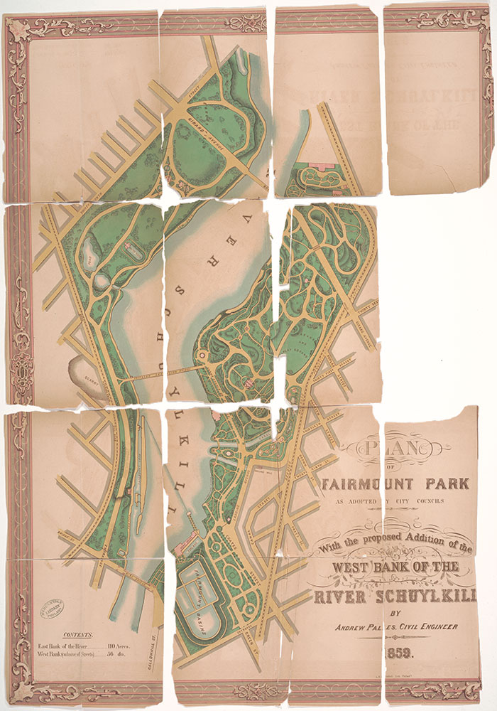 Plan of Fairmount Park as Adopted by City Councils with the Proposed Addition of the West Bank of the River Schuylkill, 1859, Map