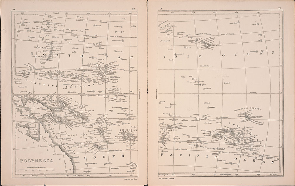 Polynesia, Map, 1852