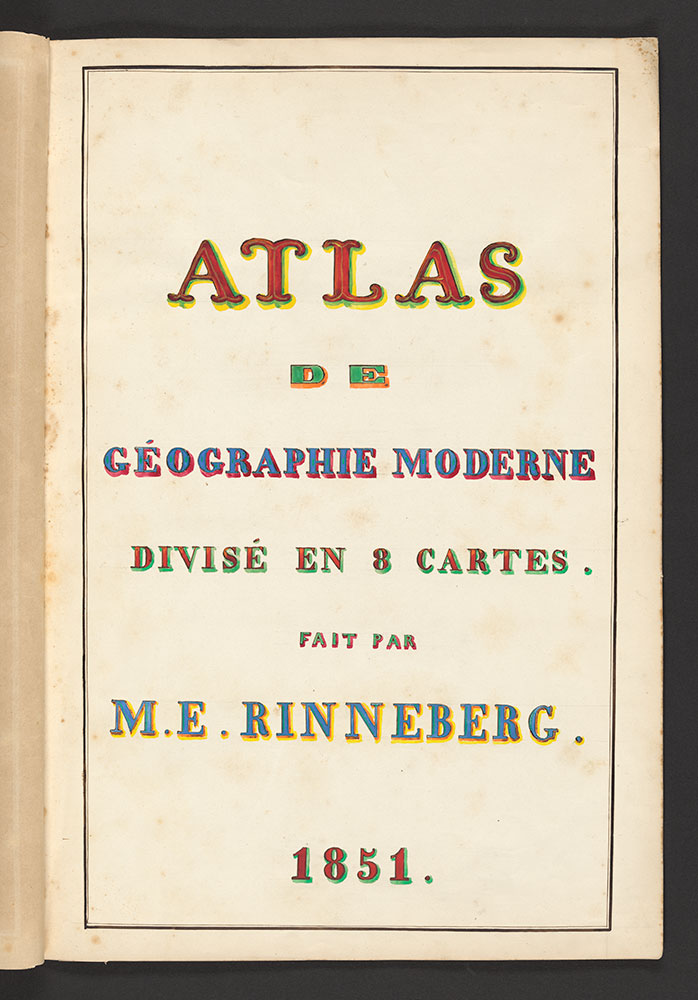 Atlas de Geographie Moderne Divise en 8 Cartes, Title Page, 1851