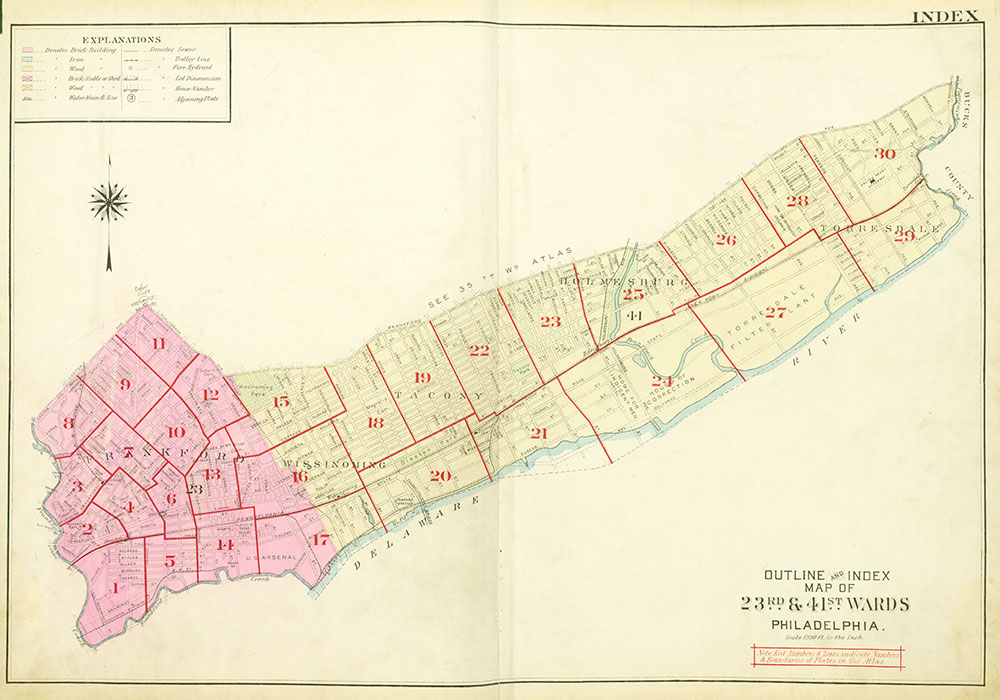 Atlas of the City of Philadelphia, 23rd and 41st Wards, Map Index