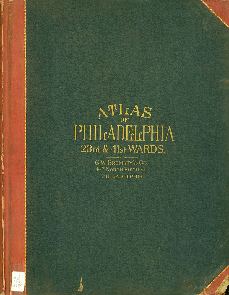 Atlas of the City of Philadelphia, 23rd & 41st Wards, Cover