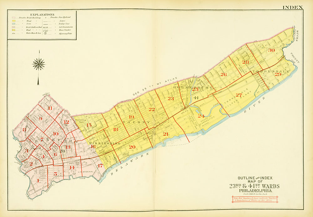 Atlas of the City of Philadelphia, 23rd & 41st Wards, Map Index