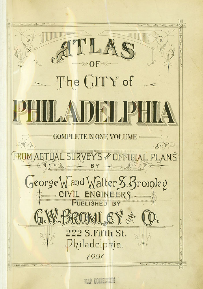 Atlas of the City of Philadelphia, Complete in One Volume, Title Page