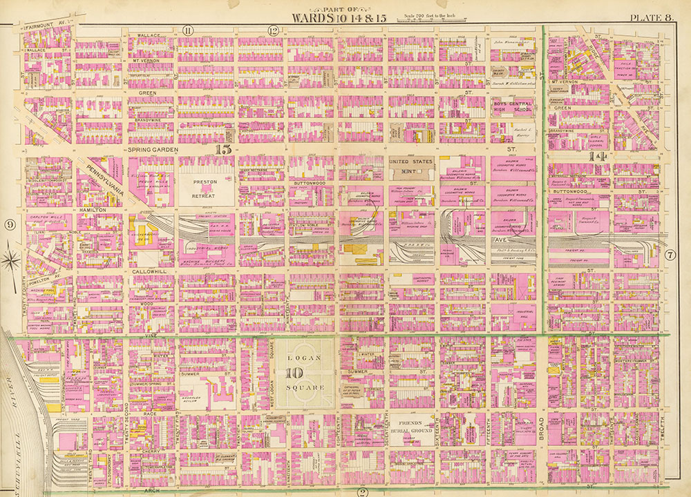 Atlas of the City of Philadelphia, Complete in One Volume, Plate 8