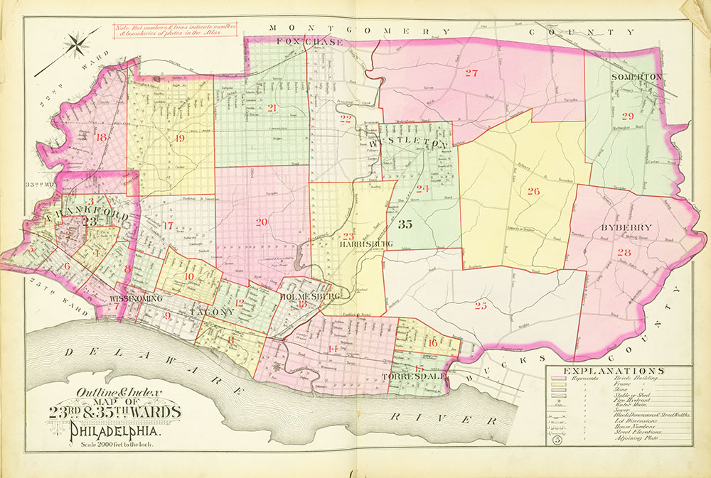 Atlas of the City of Philadelphia, 23rd & 35th Wards, Map Index