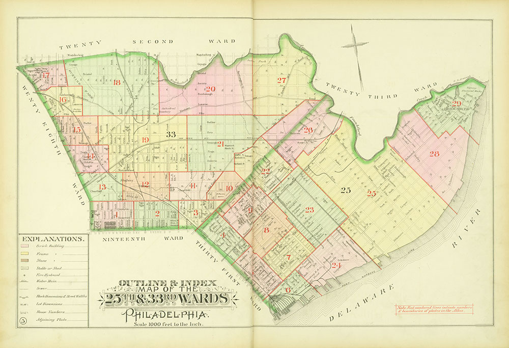Atlas of the City of Philadelphia, Vol. 9, 25th & 33rd Wards, Map Index