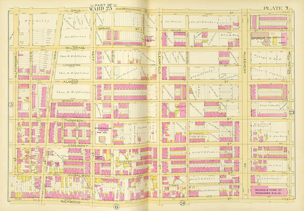 Atlas of the City of Philadelphia, Vol. 9, 25th & 33rd Wards, Plate 7