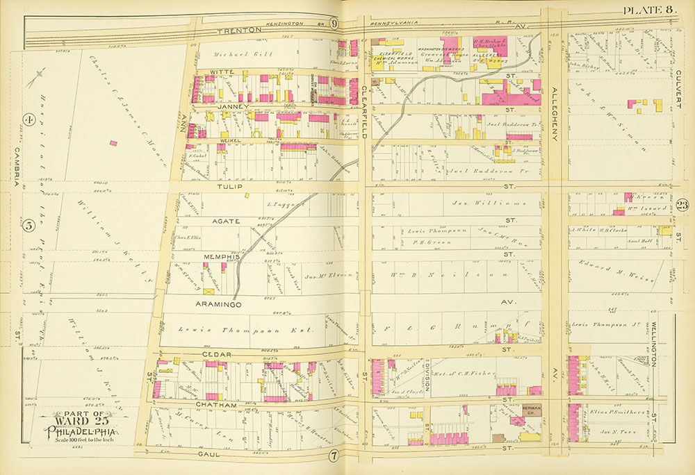 Atlas of the City of Philadelphia, Vol. 9, 25th & 33rd Wards, Plate 8