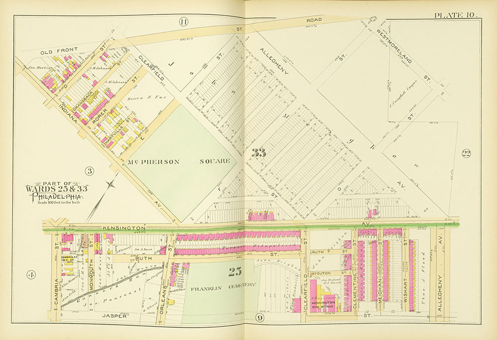Atlas of the City of Philadelphia, Vol. 9, 25th & 33rd Wards, Plate 10