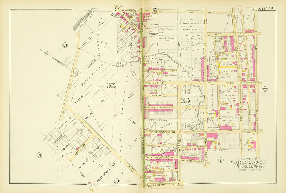 Atlas of the City of Philadelphia, Vol. 9, 25th & 33rd Wards, Plate 22
