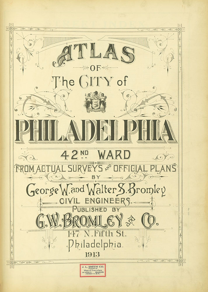 Atlas of the City of Philadelphia, 42nd Ward, Title Page