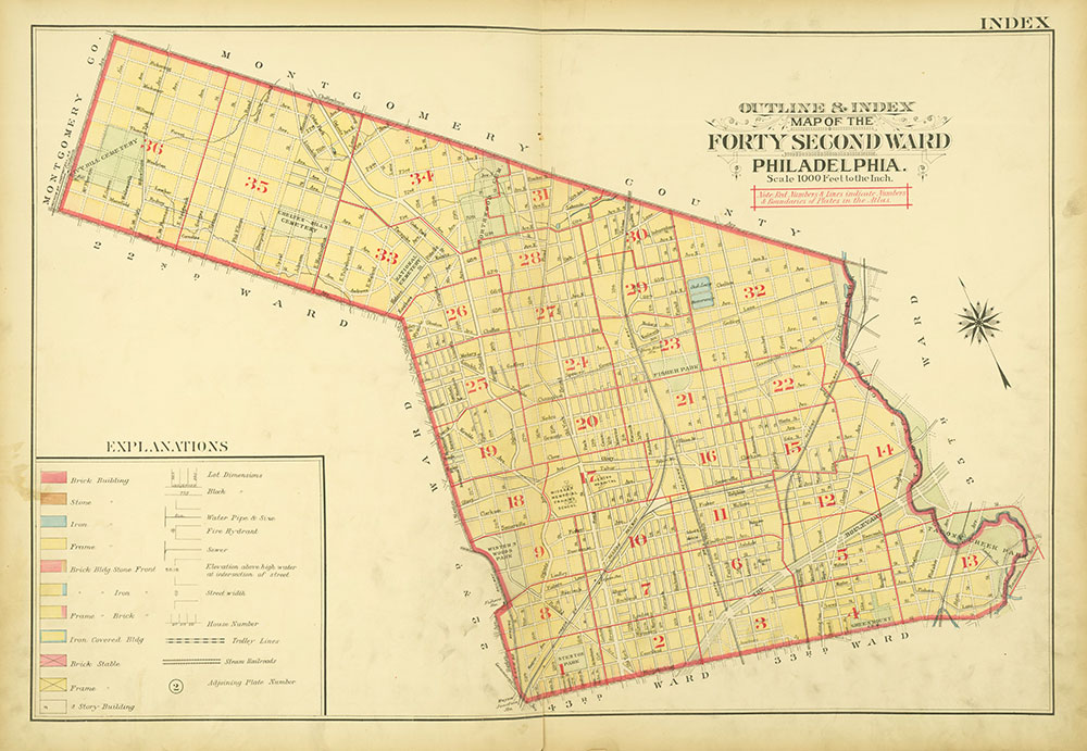 Atlas of the City of Philadelphia, 42nd Ward, Map Index