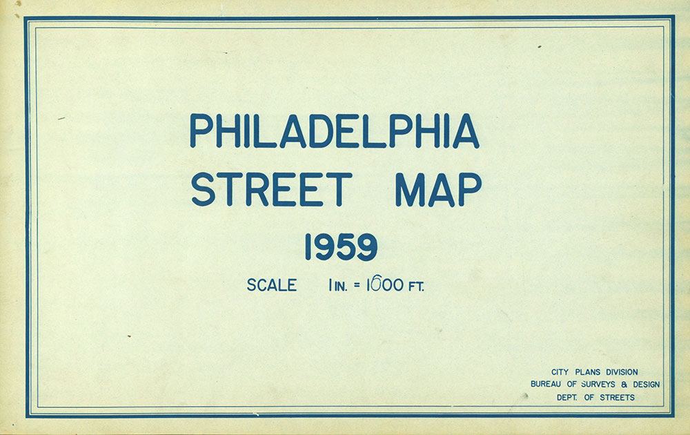 Philadelphia Street Map, 1959, Title Page