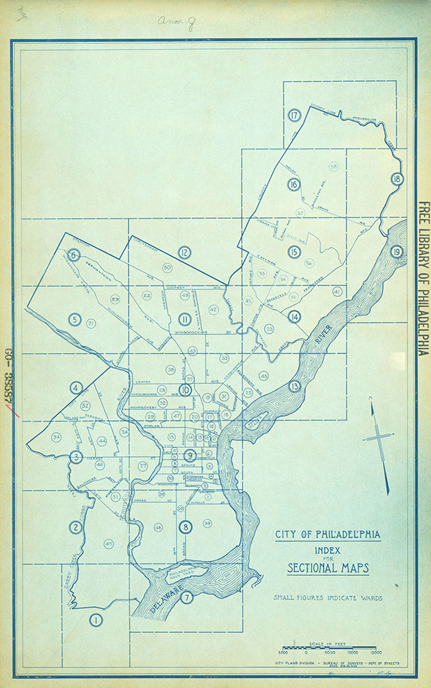 Philadelphia Street Map, 1959, Map Index