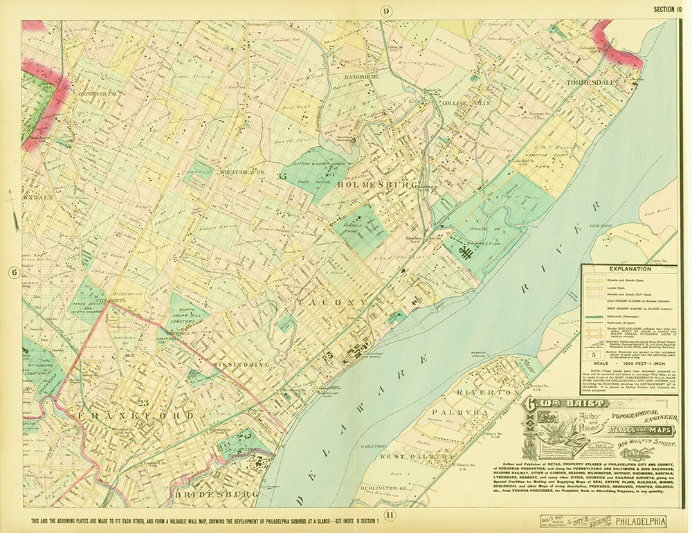 Baist's Map Showing the Development of the City and Suburbs of Philadelphia, 1897, Plate 10