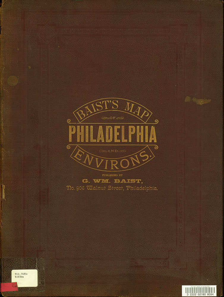 Baist's Map of Philadelphia and Environs, 1889, Cover