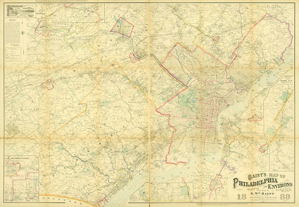 Baist's Map of Philadelphia and Environs, 1889, Map