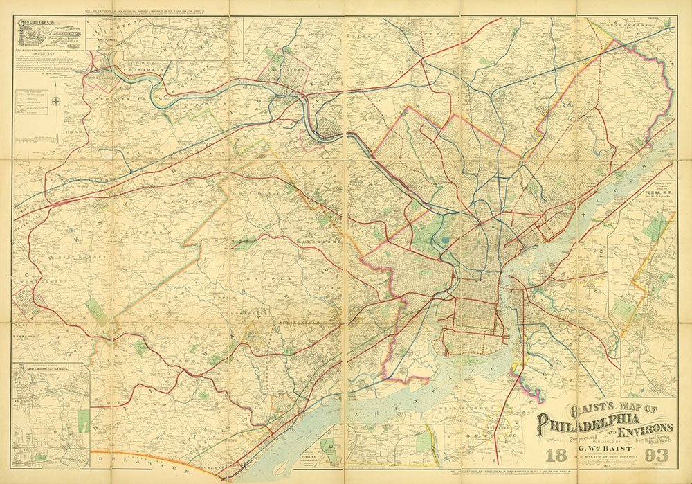Map of Philadelphia and Environs, 1893, Map