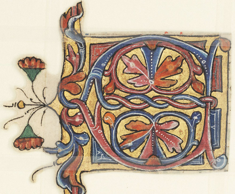 Decorated initial B