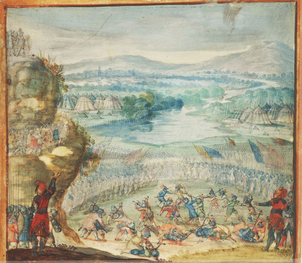 Miniature depicting battle between Abner and Joab