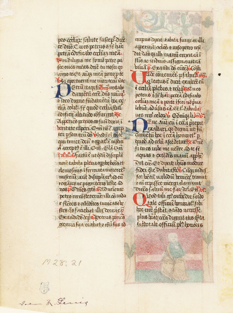 Cutting from a breviary with a miniature depicting St. Peter