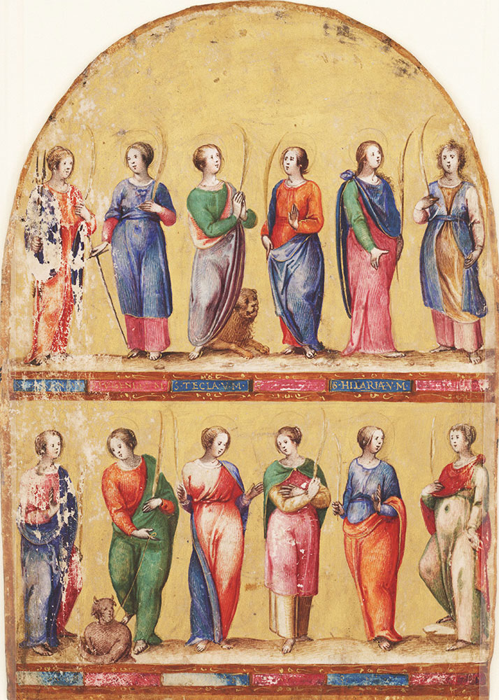 Miniature of twelve virgin saints