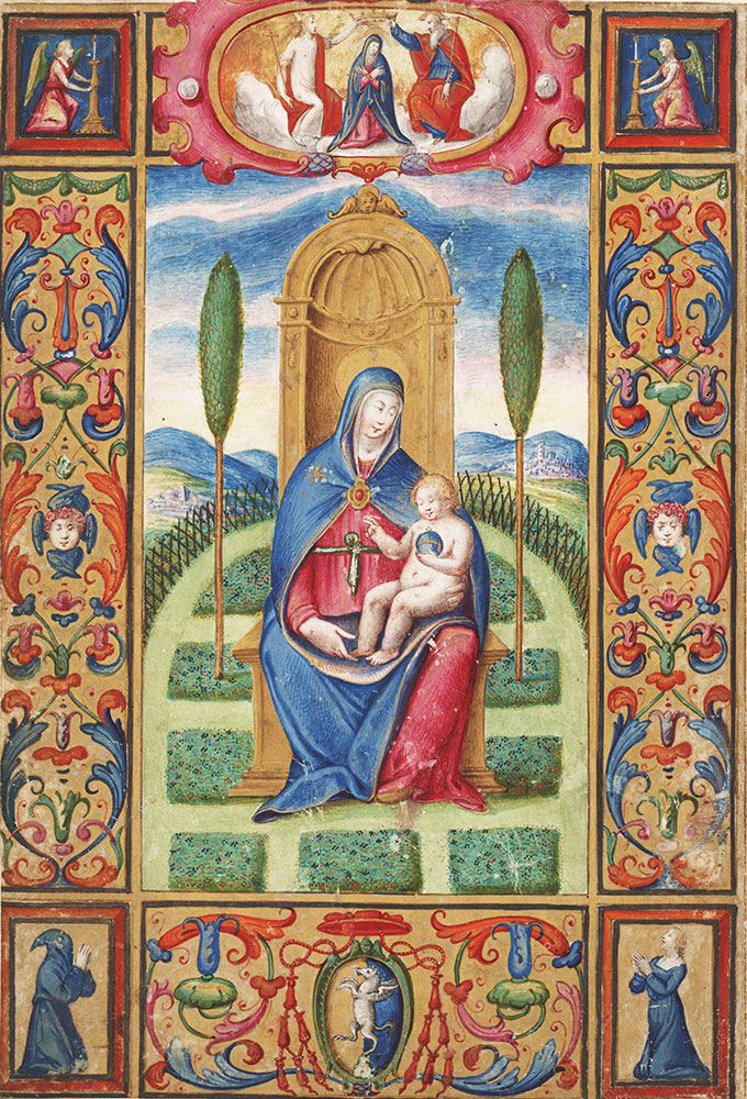 Initial A with the Invocation of the Virgin Mary