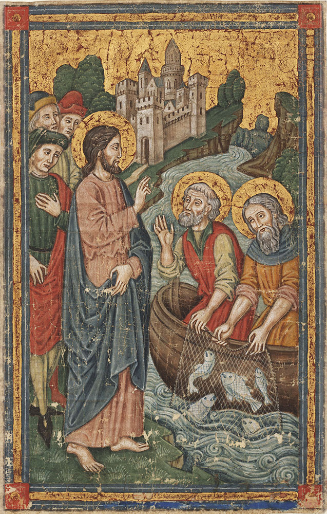 Miniature of Christ calling Peter and Andrew